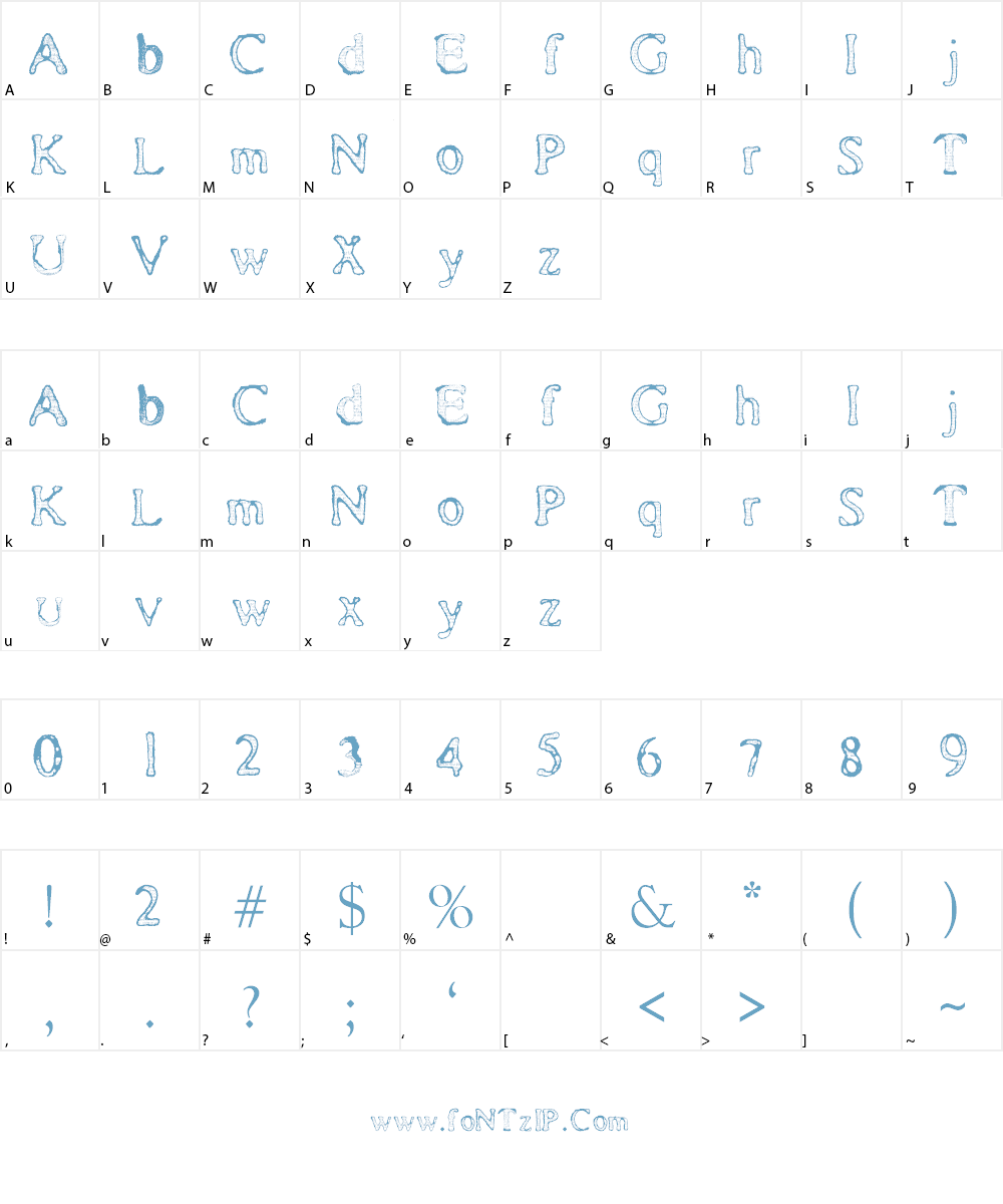 Burned Letters by  Marta van Ec Font Character